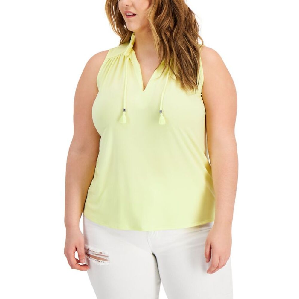 INC International Concepts Plus Size Tassel Tie Top